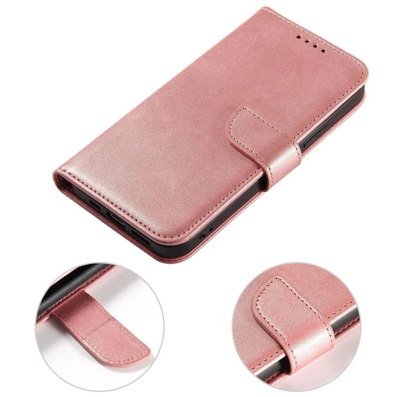 Magnet Case etui do Xiaomi Redmi Note 12 pokrowiec z klapką portfel podstawka różowe - obrazek 2