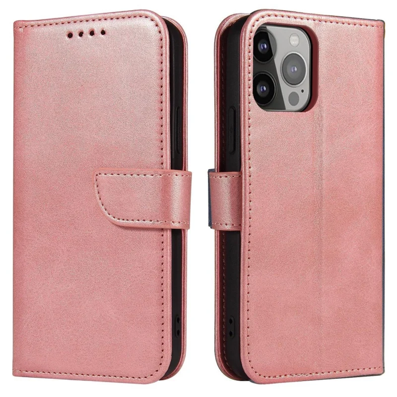 Magnet Case etui do Xiaomi Redmi Note 12 5G / Poco X5 5G pokrowiec z klapką portfel podstawka różowe