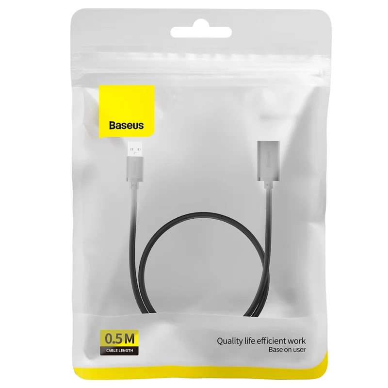 Przedłużacz kabel USB 2.0 0.5m Baseus AirJoy Series - czarny - obrazek 10