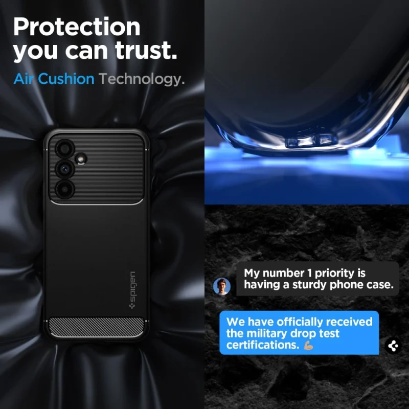 Etui Spigen Rugged Armor na Samsung Galaxy A54 5G - czarny mat - obrazek 13