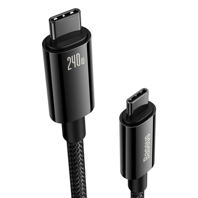 Kabel Baseus CAWJ040101 USB-C - USB-C 240W 480Mb/s 2m - czarno-szary - obrazek 2