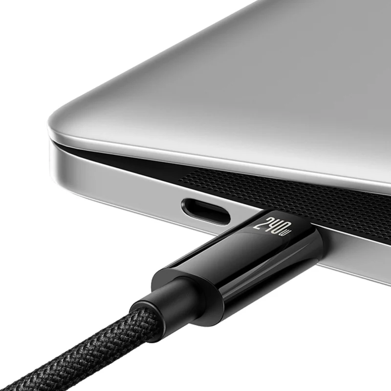 Kabel Baseus CAWJ040101 USB-C - USB-C 240W 480Mb/s 2m - czarno-szary - obrazek 3