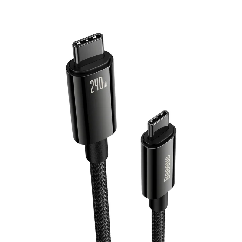 Kabel Baseus CAWJ040001 USB-C - USB-C 240W 480Mb/s 1m - czarny - obrazek 2