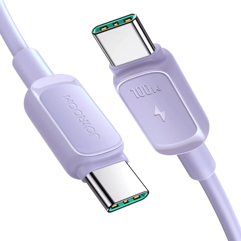 Kabel Joyroom Multi-Color Series A14 USB-C / USB-C 100W 1.2 m - fioletowy