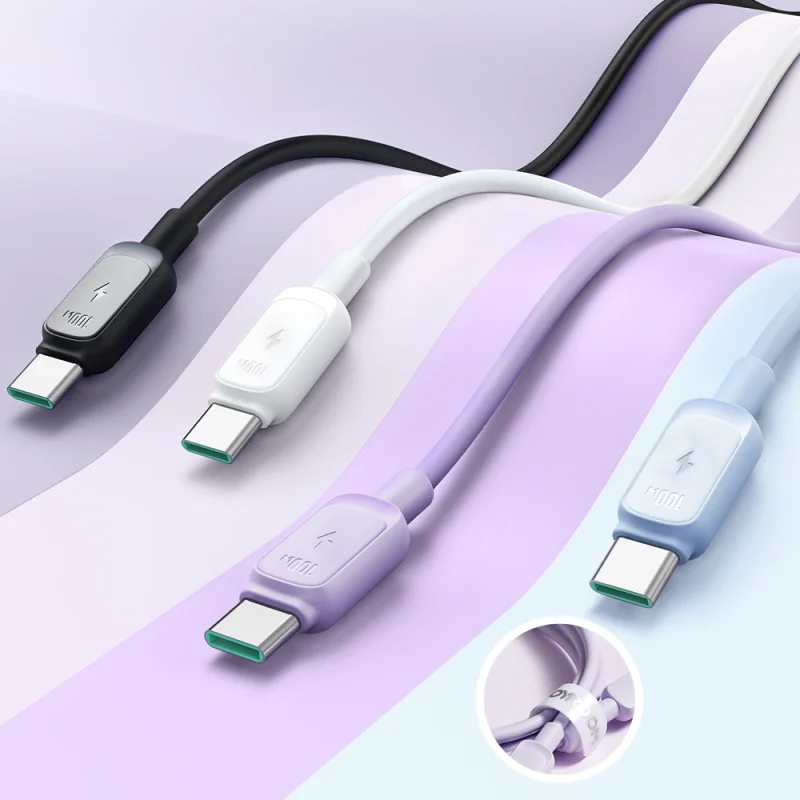 Kabel Joyroom Multi-Color Series A14 USB-C / USB-C 100W 1.2 m - fioletowy - obrazek 11