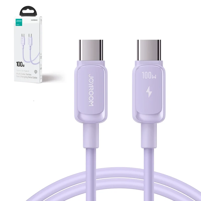 Kabel Joyroom Multi-Color Series A14 USB-C / USB-C 100W 1.2 m - fioletowy - obrazek 2