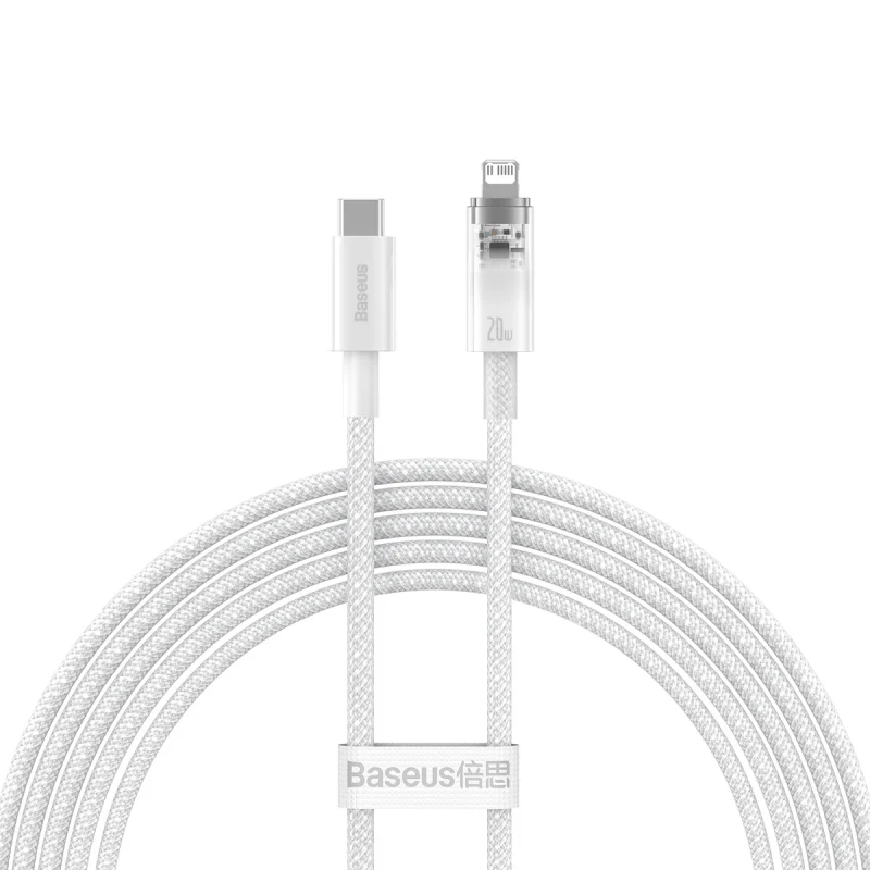 Kabel Baseus CATS010302 Lightning - USB-C 20W 480Mb/s 2m - biały