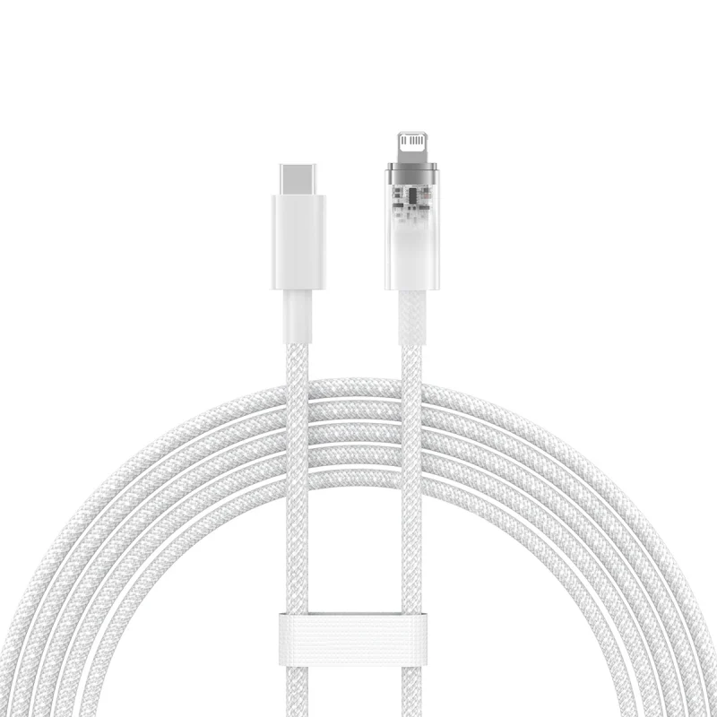 Kabel Baseus CATS010302 Lightning - USB-C 20W 480Mb/s 2m - biały - obrazek 2