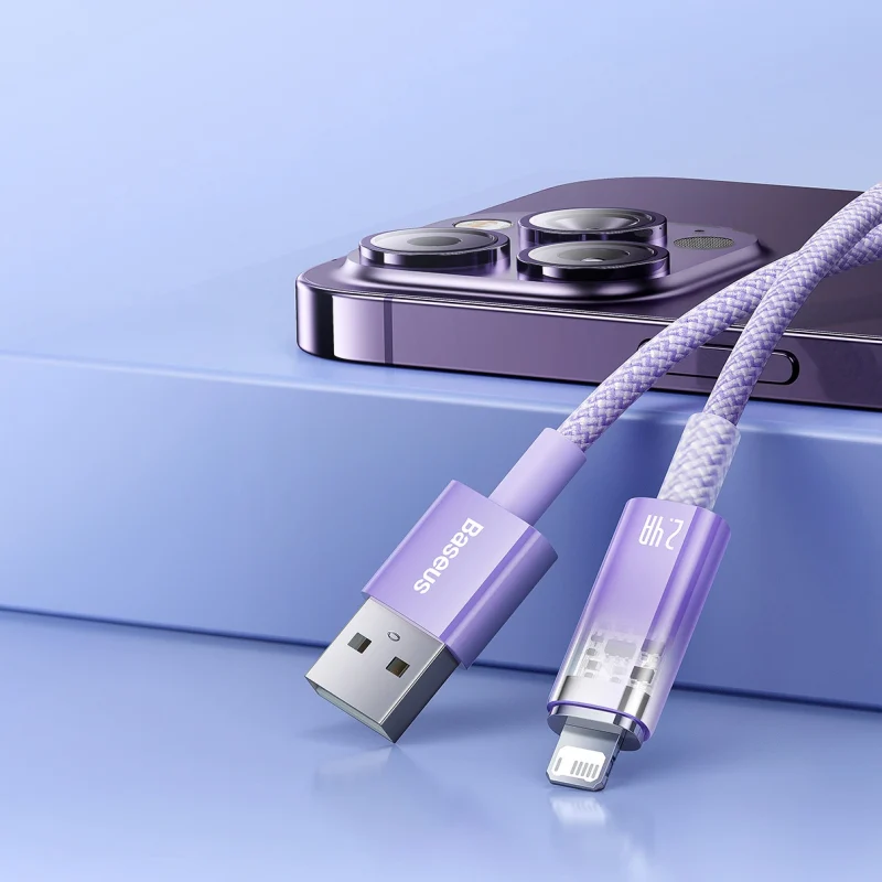 Baseus Explorer Series kabel przewód USB – Lightning 2,4A 2 m biały (CATS010102) - obrazek 13