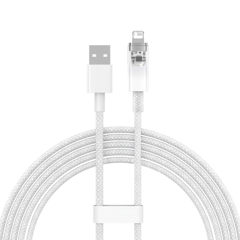 Baseus Explorer Series kabel przewód USB – Lightning 2,4A 2 m biały (CATS010102) - obrazek 2