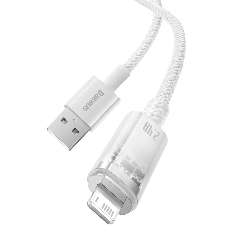 Baseus Explorer Series kabel przewód USB – Lightning 2,4A 2 m biały (CATS010102) - obrazek 8