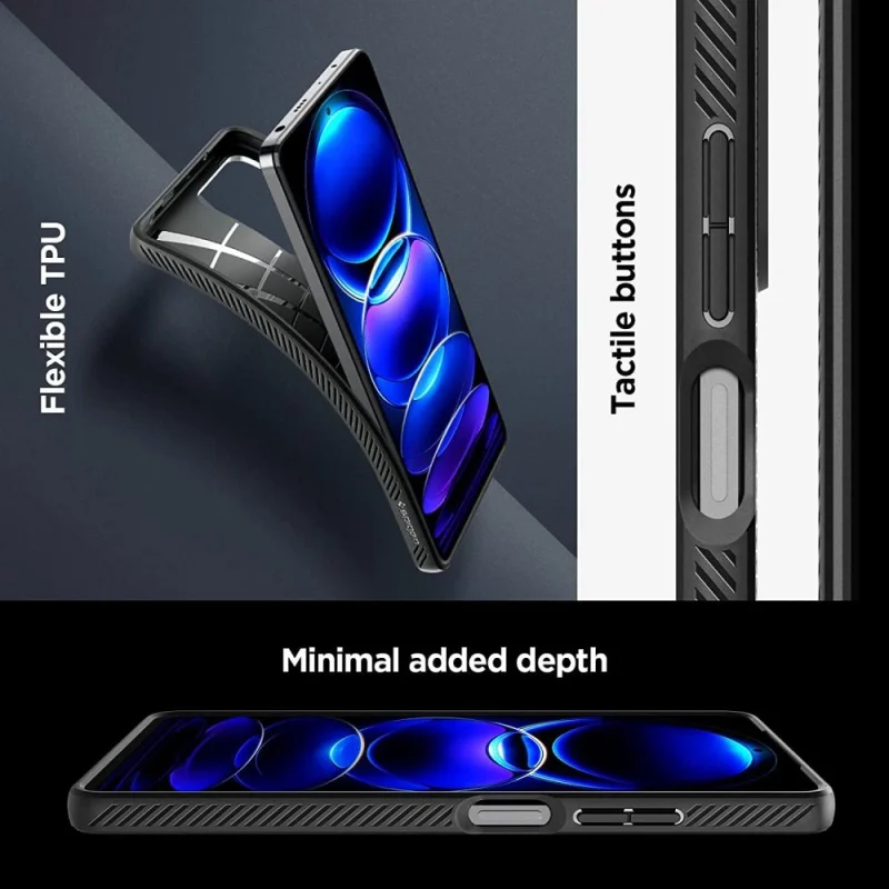 Etui Spigen Liquid Air na Xiaomi Redmi Note 12 Pro 5G / Poco X5 Pro 5G - czarny mat - obrazek 11