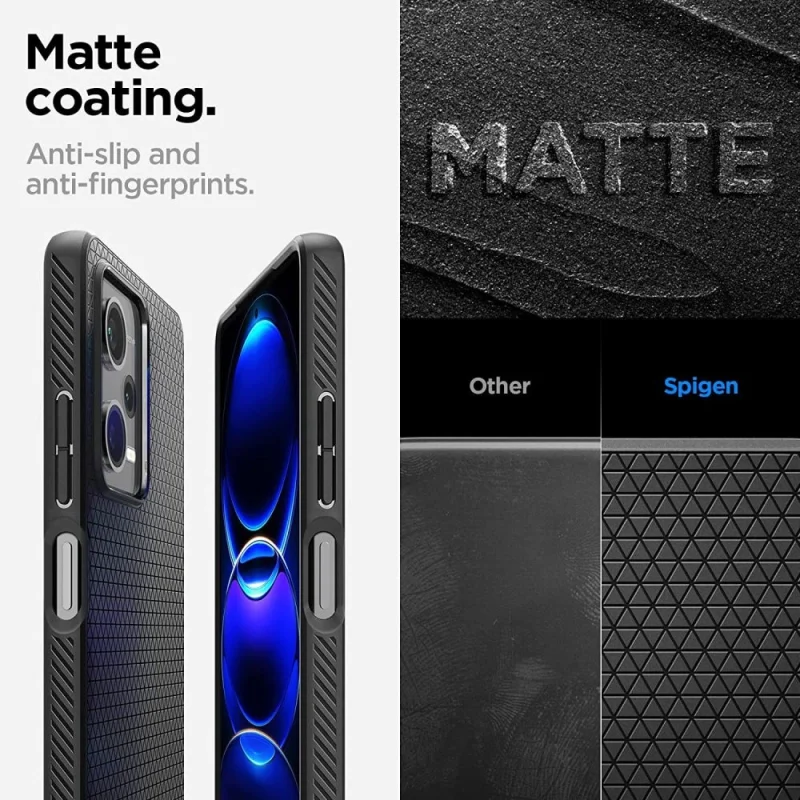 Etui Spigen Liquid Air na Xiaomi Redmi Note 12 Pro 5G / Poco X5 Pro 5G - czarny mat - obrazek 12