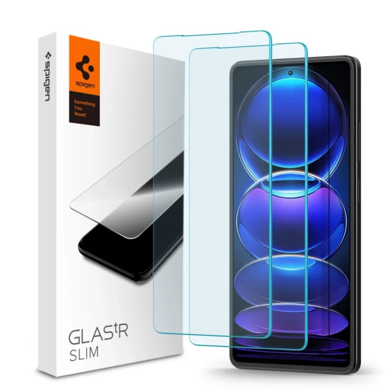 Szkło hartowane Spigen Glas.tR Slim na Xiaomi Redmi Note 12 Pro 5G / 12 Pro+ 5G / Poco X5 Pro 5G - 2 szt.