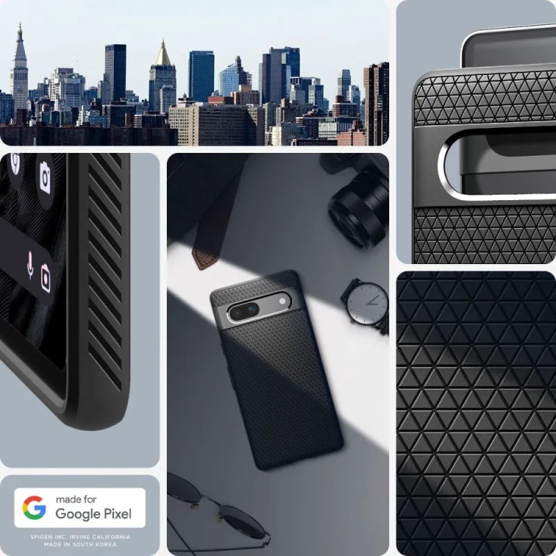 Etui Spigen Liquid Air na Google Pixel 7A - czarny mat - obrazek 12