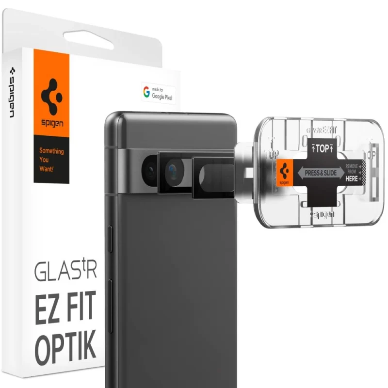 Osłona aparatu Spigen Glas.tR EZ Fit Optik Camera Protector na Google Pixel 7A - czarna 2 szt.