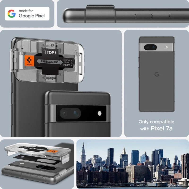 Osłona aparatu Spigen Glas.tR EZ Fit Optik Camera Protector na Google Pixel 7A - czarna 2 szt. - obrazek 12