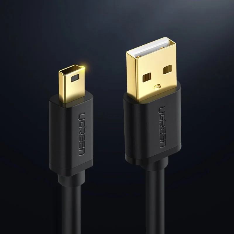 Ugreen kabel przewód USB - mini USB 480 Mbps 1 m czarny (US132 10355) - obrazek 2