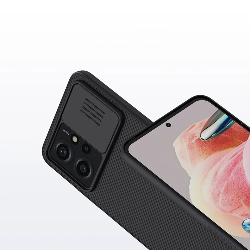 Pancerne etui Xiaomi Redmi Note 12 z osłoną na aparat Nillkin CamShield Case - czarne - obrazek 11