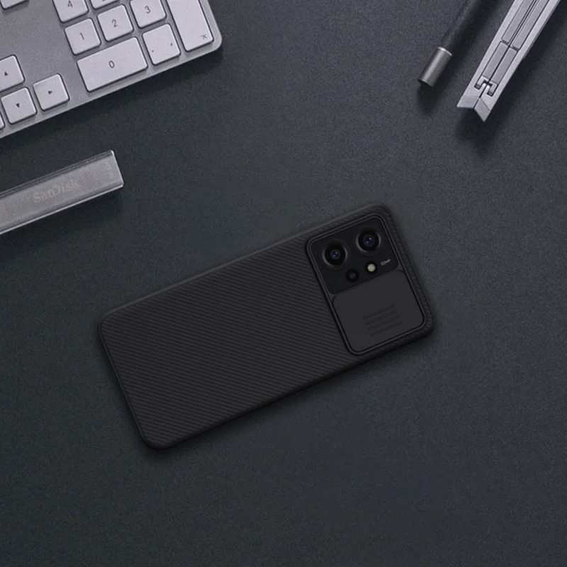 Pancerne etui Xiaomi Redmi Note 12 z osłoną na aparat Nillkin CamShield Case - czarne - obrazek 16