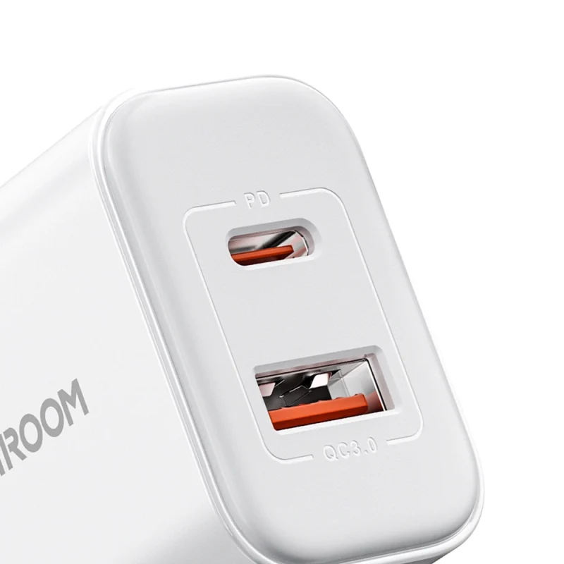 Szybka dwuportowa ładowarka sieciowa 20W USB-C / USB-A Joyroom JR-TCF05 - biała + kabel USB-C - Lightning 1m - obrazek 10