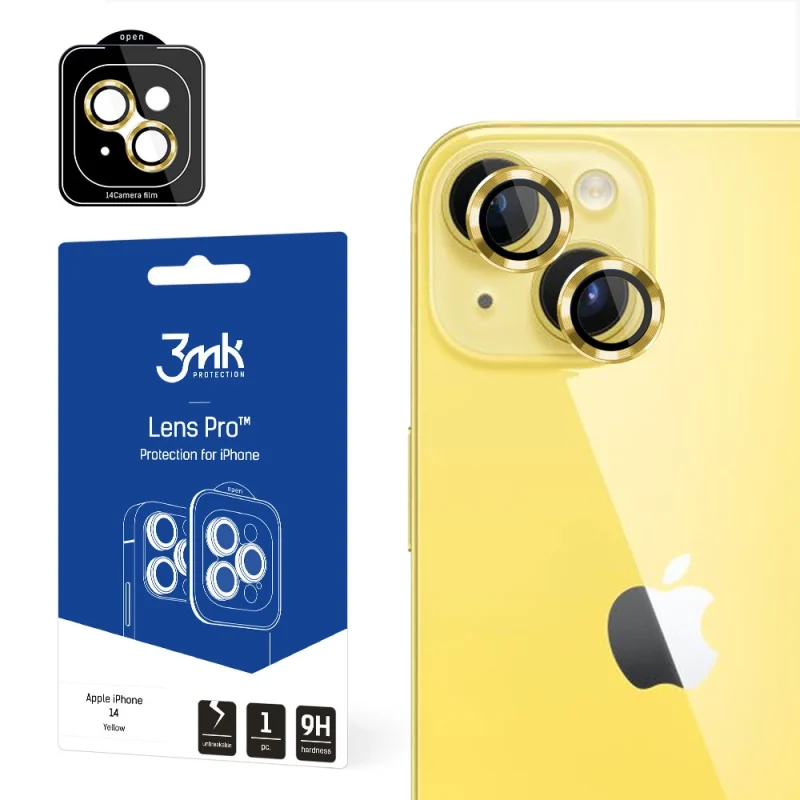 Osłona aparatu 3mk Lens Protection Pro na iPhone 14 - żółta