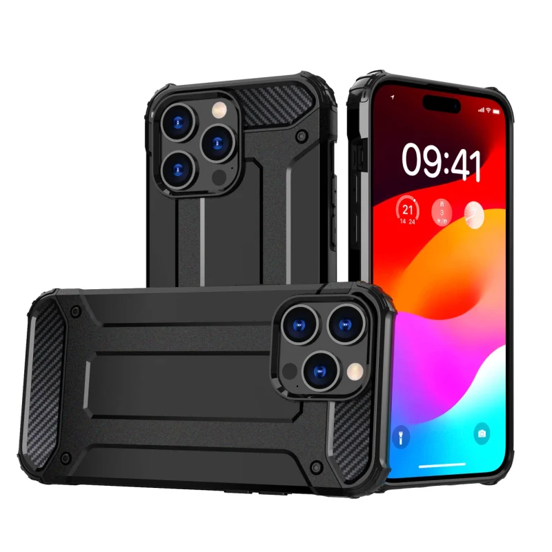 Pancerne etui do iPhone 15 Pro Hybrid Armor - czarne