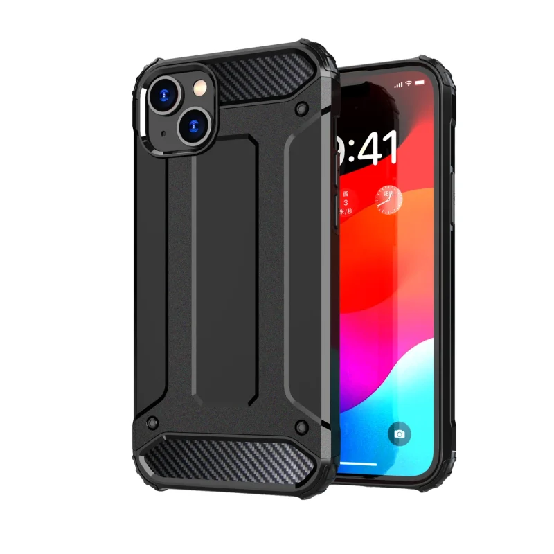 Pancerne etui do iPhone 15 Plus Hybrid Armor - czarne - obrazek 2