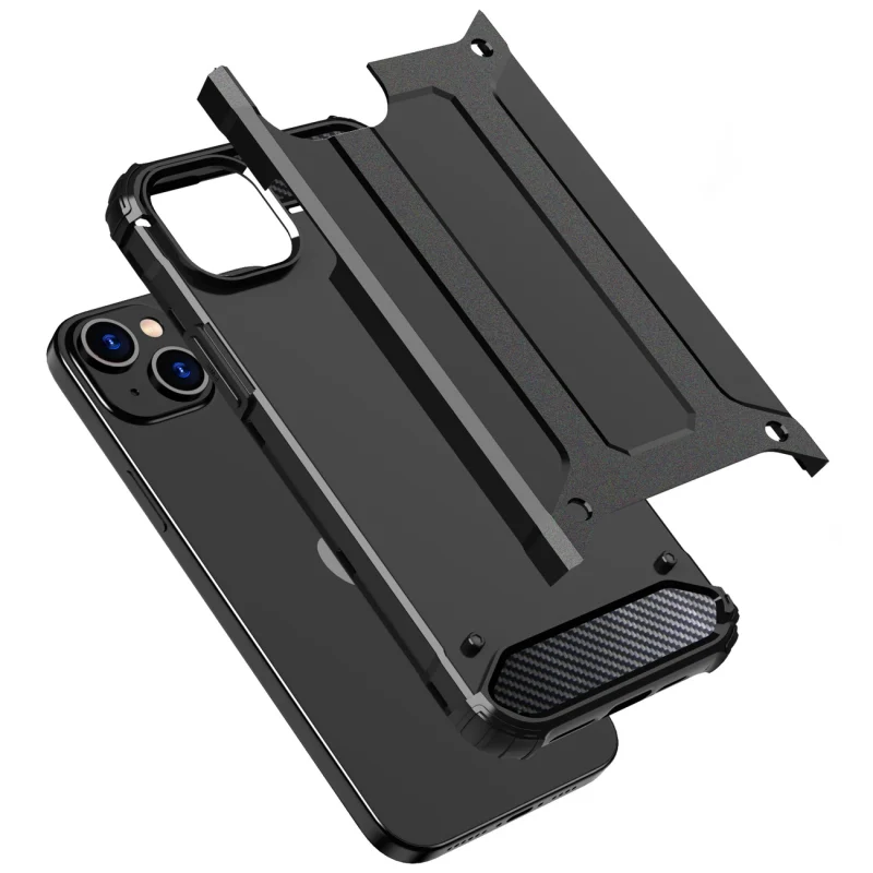 Pancerne etui do iPhone 15 Plus Hybrid Armor - czarne - obrazek 4