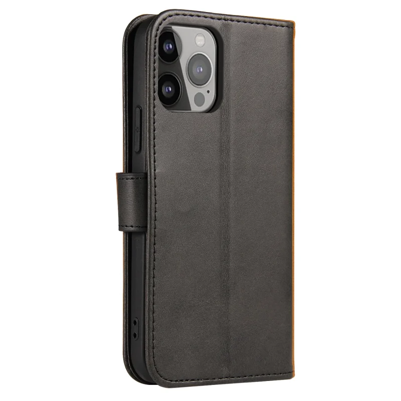 Etui portfel z klapką podstawką do iPhone 15 Pro Magnet Case - czarne - obrazek 4