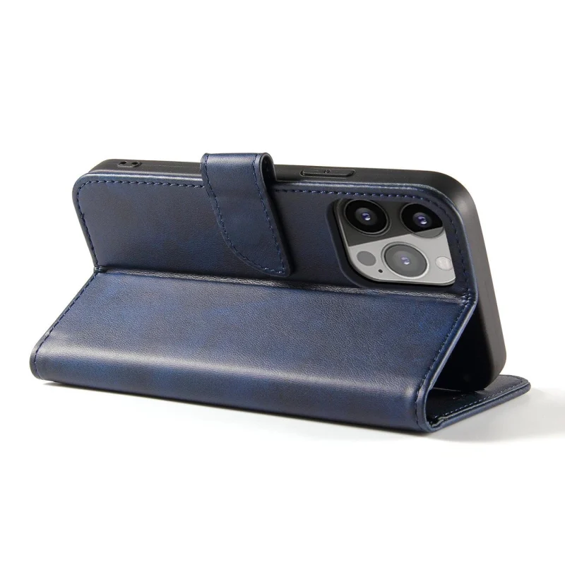 Etui z klapką i portfelem Magnet Case do iPhone 15 - niebieskie - obrazek 3