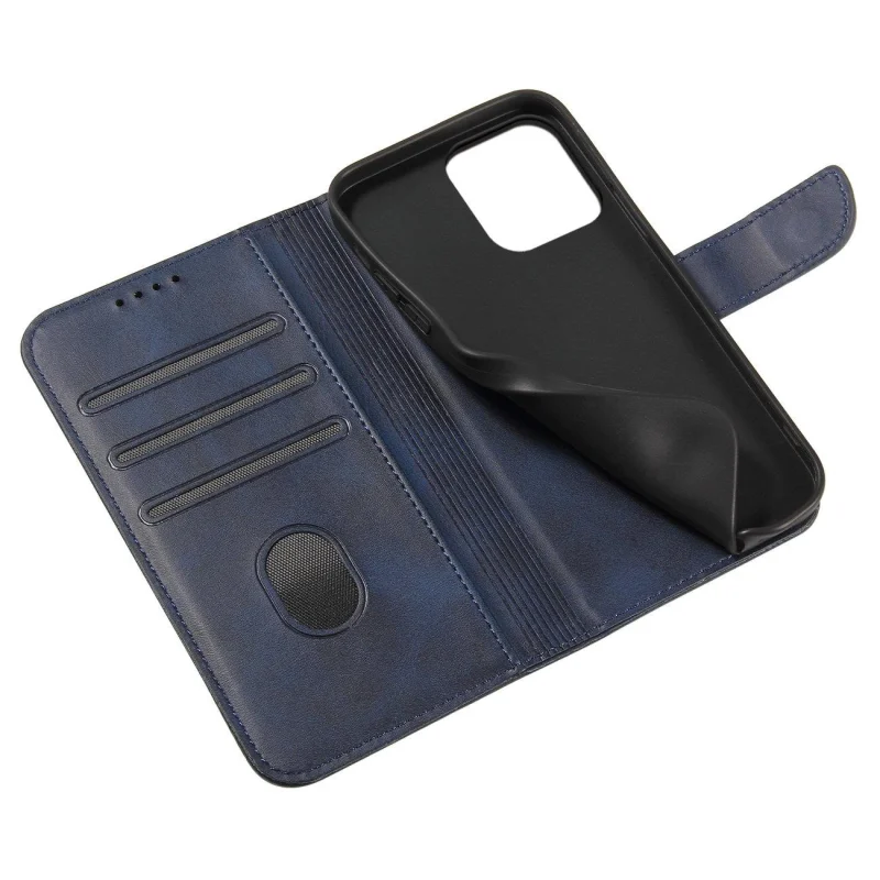 Etui z klapką i portfelem Magnet Case do iPhone 15 - niebieskie - obrazek 6