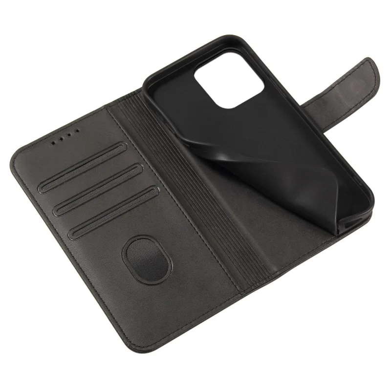 Etui z klapką i portfelem Magnet Case do iPhone 15 - czarne - obrazek 6