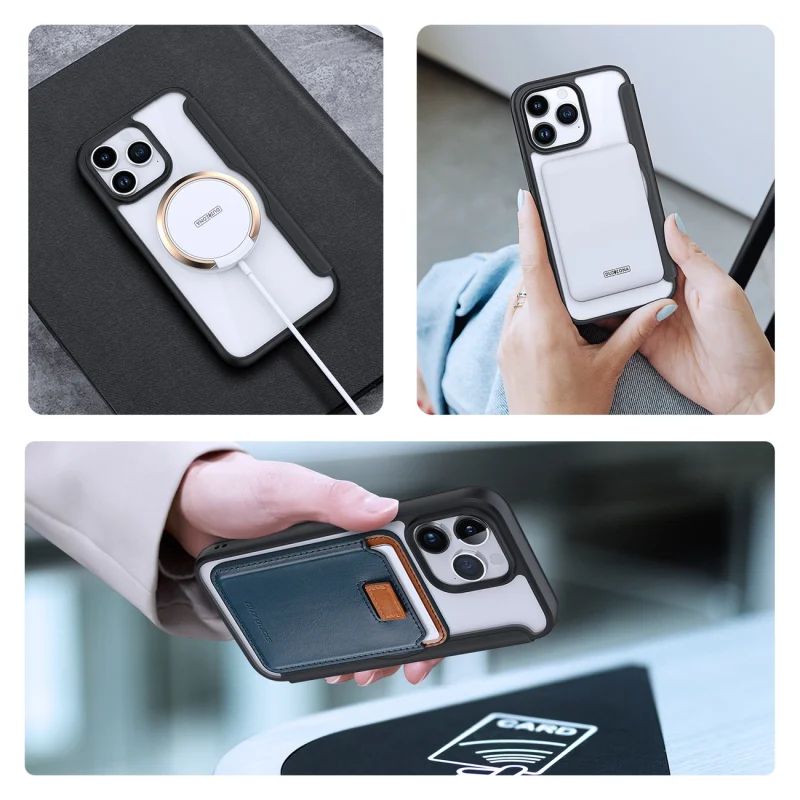 Etui Dux Ducis Skin X Pro na iPhone 15 Pro Max z MagSafe i klapką - czarne - obrazek 10