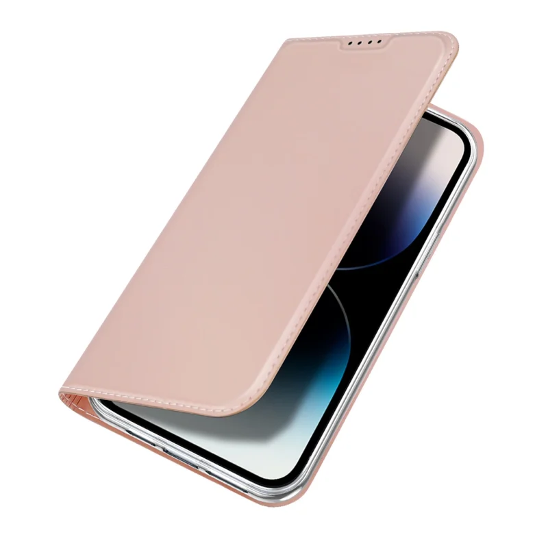 Etui do iPhone 15 Pro Max pokrowiec z klapką i portfelem Dux Ducis Skin Pro - różowe - obrazek 4