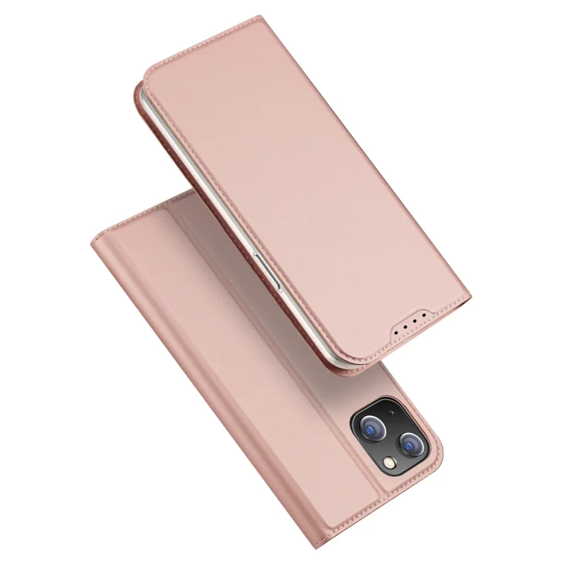 Etui do iPhone 15 Plus pokrowiec z klapką i portfelem Dux Ducis Skin Pro - różowe - obrazek 2