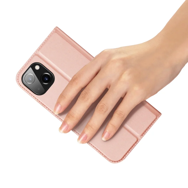 Etui do iPhone 15 Plus pokrowiec z klapką i portfelem Dux Ducis Skin Pro - różowe - obrazek 6