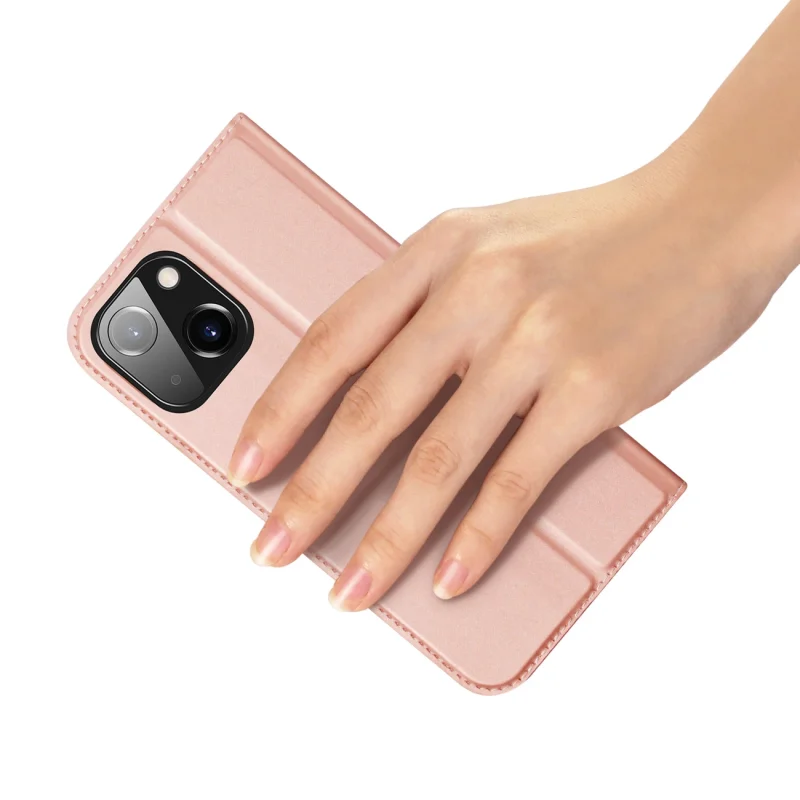 Etui z klapką i portfelem Dux Ducis Skin Pro do iPhone 15 - różowe - obrazek 6