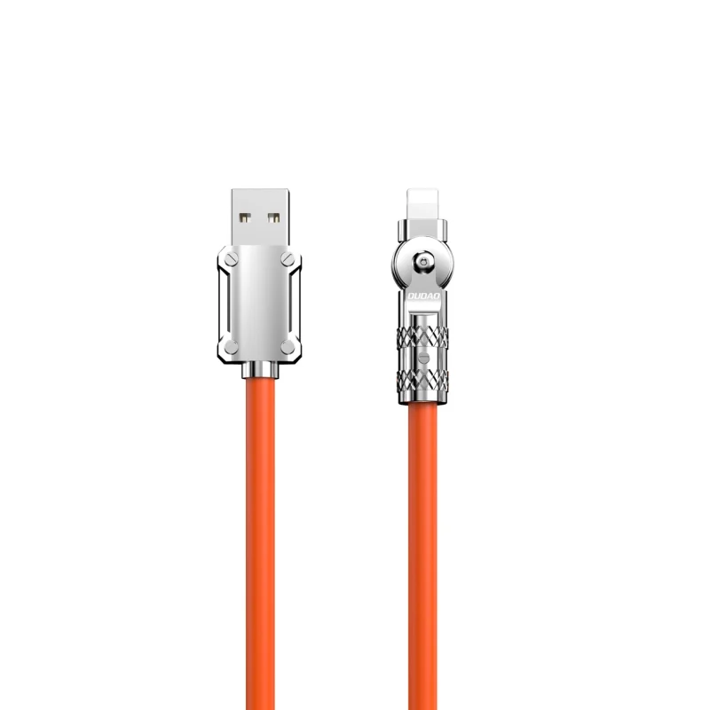 Kabel kątowy Dudao L24AL USB-A - Lightning o rotacji 180° 30W 1m - pomarańczowy