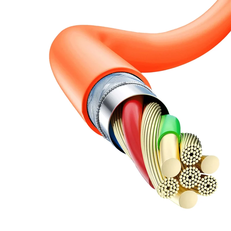 Kabel kątowy Dudao L24AL USB-A - Lightning o rotacji 180° 30W 1m - pomarańczowy - obrazek 8