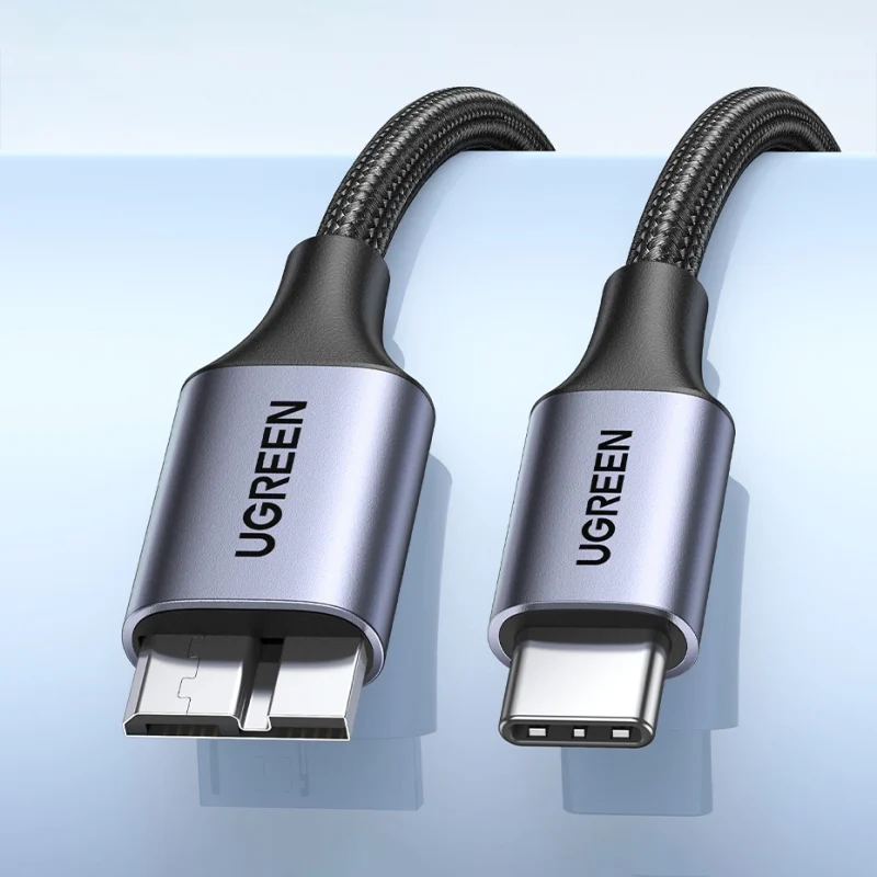 Kabel USB C / micro USB-B 3.0 Ugreen US565 5Gb/s 3A 1m - szary - obrazek 6