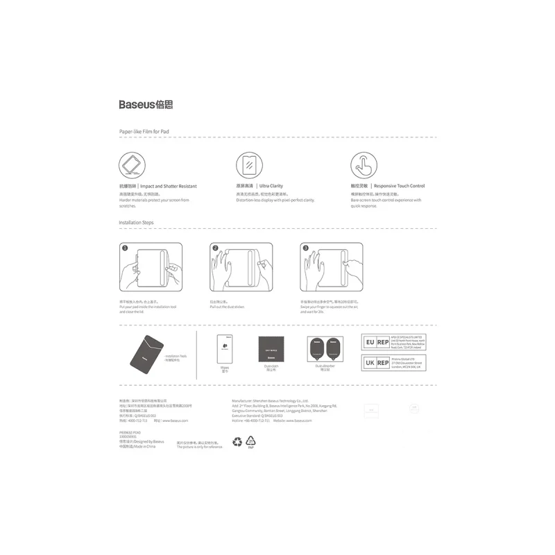 Szkło hartowane Baseus Crystal do iPad Pro 12.9'' (2018/2020/2021/2022) + zestaw montażowy - przezroczyste - obrazek 5