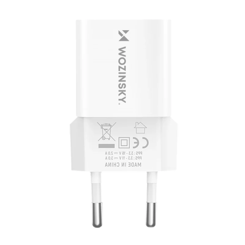 Ładowarka sieciowa Wozinsky WWCEAC GaN USB-A USB-C 33W - biała - obrazek 3