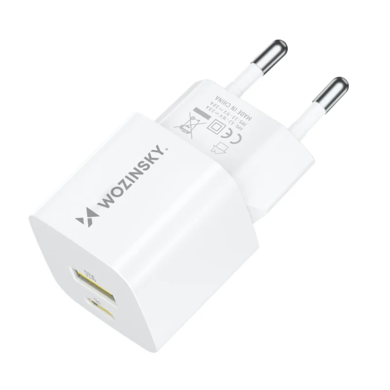 Ładowarka sieciowa Wozinsky WWCEAC GaN USB-A USB-C 33W - biała - obrazek 4