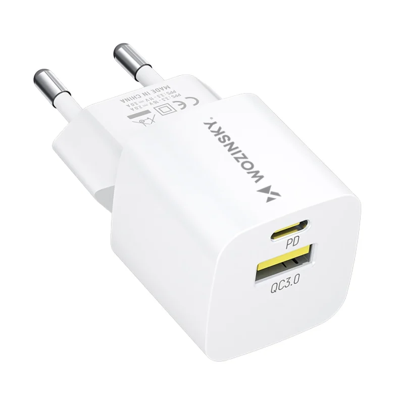 Ładowarka sieciowa Wozinsky WWCEAC GaN USB-A USB-C 33W - biała - obrazek 5