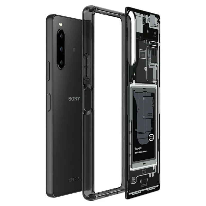 Etui Spigen Ultra Hybrid na Sony Xperia 10 V - ciemnoszare (wzór Zero One) - obrazek 9