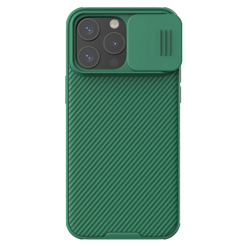 Pancerne etui Nillkin CamShield Pro Magnetic Case do iPhone 15 Pro z osłoną na aparat - zielone