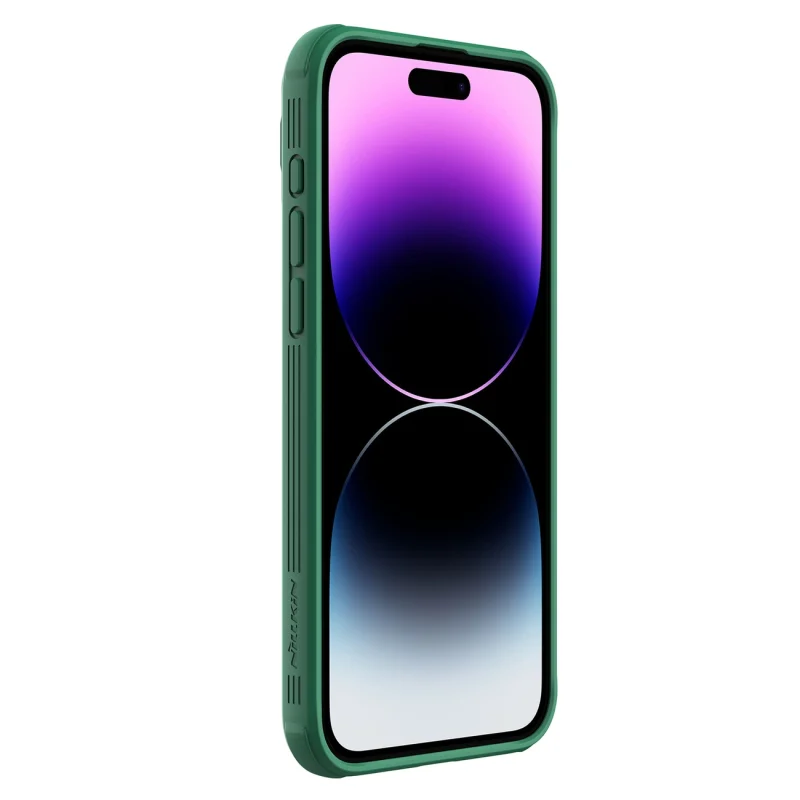 Pancerne etui Nillkin CamShield Pro Magnetic Case do iPhone 15 Pro z osłoną na aparat - zielone - obrazek 4