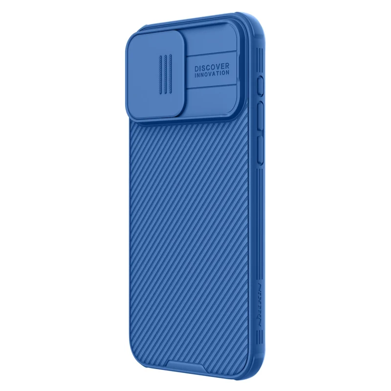 Pancerne etui Nillkin CamShield Pro Magnetic Case do iPhone 15 Pro z osłoną na aparat - niebieskie - obrazek 2