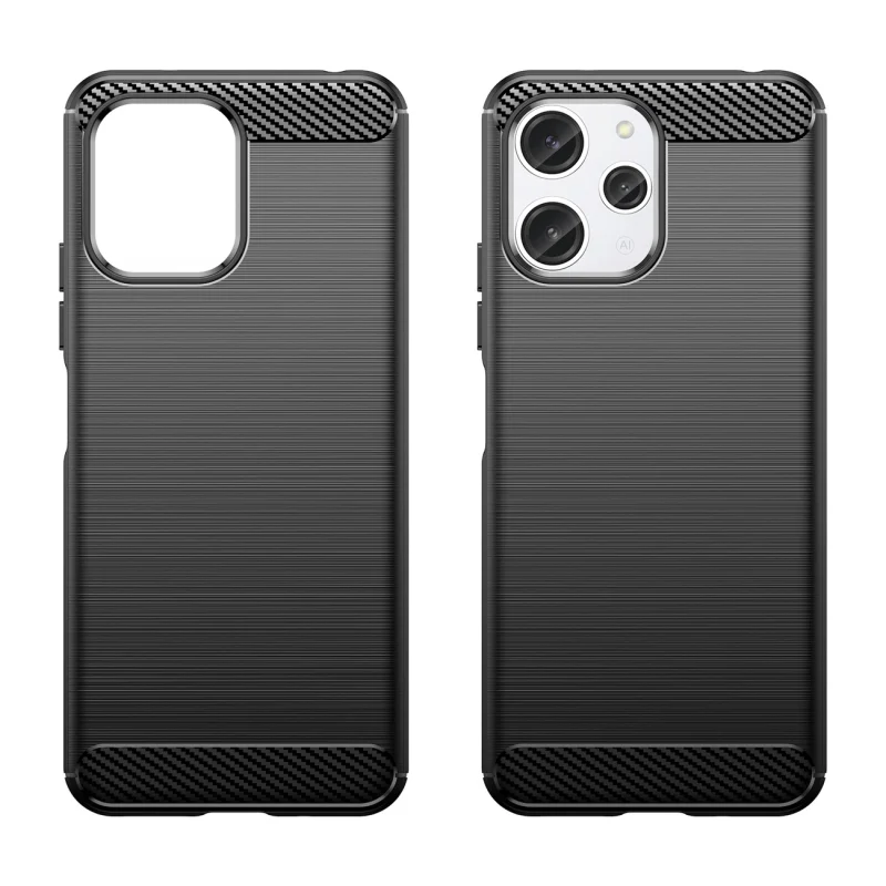 Elastyczne etui wzór karbon do Xiaomi Redmi 12 Carbon Case - czarne - obrazek 2